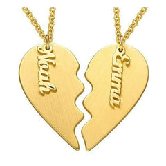 S925 pure silver love 1-2 couples jewelry personalized name customized necklace - Gold - Necklace