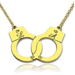 S925 Silver Handcuffs Creative Jewelry Personalized Name Necklace - Gold - 7