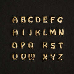 S925 Sterling Silver Plated 14K Gold Necklace Pendant Cute Mini English Letter Name Pendant Couple