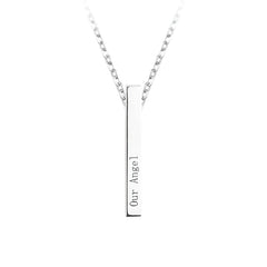 Silver Bar Name Personalized Custom Lettering Necklace - Name Bracelets