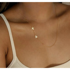 Silver Center Letter Necklace By Caitlyn Minimalist Sideways Initial Necklace Minimalist Name Necklace Perfect Gift