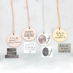 Silver Personalized Custom Lettering Love Fingerprint Letter Name Necklace - 7