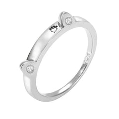 Silver Plated Diamond Bone Ring Pet Name Custom - 7