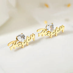 Simple And Fashionable English Name Letter Stud Earrings - 7