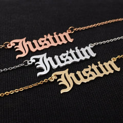 Source Manufacturer Ins Style European And American Fashion Full Diamond Name Letter Custom Necklace Diy Steel Titanium
