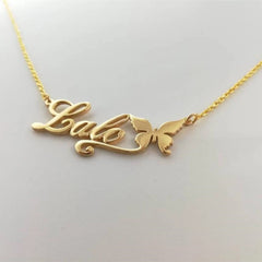 Stainless Steel Butterfly Custom Name Necklace Ladies - 7