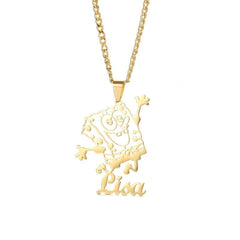 Stainless Steel Cartoon Character Name Necklace