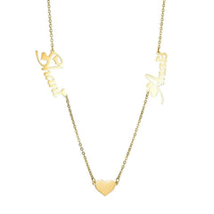 Stainless Steel Custom Name Necklace Heart Shape Personality Pendant - Gold - 7