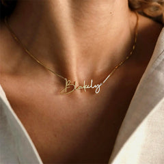 Stainless Steel Customized English Alphabet Necklace Name - Necklace