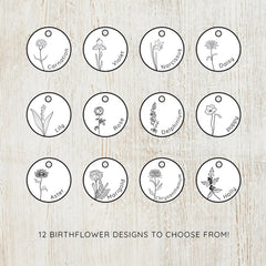 Stainless Steel Disc With Month Flower Engraved DIY Name Necklace - 7