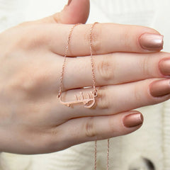 Stainless Steel DIY Arabic English Name Necklace - Rose Gold - 7