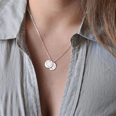 Stainless Steel Dog Ear Round Name Necklace - 7