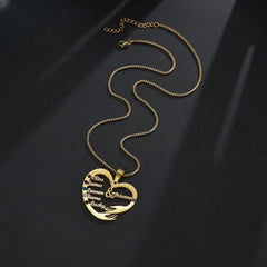 Stainless Steel English Alphabet Heart Set Zircon Pendant Personality Diy Name Necklace - 7