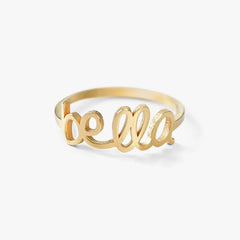 Stainless Steel English Letter Name Custom Ring - 7