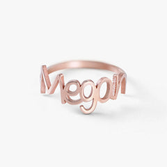 Stainless Steel English Letter Name Custom Ring - 7