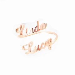 Stainless Steel English Letter Name Custom Ring - 7