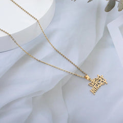 Stainless Steel English Name Necklace For Men And Women