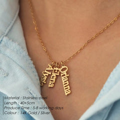 Stainless Steel English Name Necklace Personalized DIY Fashion Necklace - 7