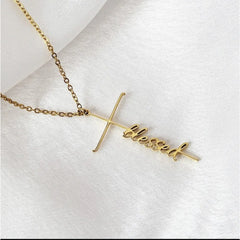 Stainless Steel Faith Necklace Faith English Name Special Symbol