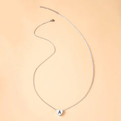 Stainless Steel Heart Pendant Necklace 26 Initial Letter Name Pendant For Women - 4
