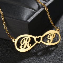 Stainless Steel Infinity Symbol Name Necklace Women - 7