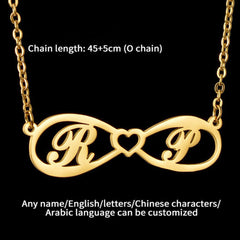 Stainless Steel Infinity Symbol Name Necklace Women - 7