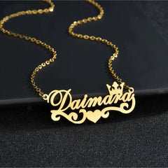 Stainless Steel Love Ribbon Name Customized Personality Necklace Female Clavicle Chain Customized Pendant - 7