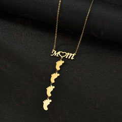 Stainless Steel MOM Necklace Fashion Customized Name - Steel color