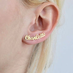 Stainless Steel Name Custom Earrings Personalized Letter Earrings Custom DIY English Name - 7