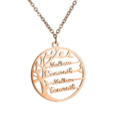 Stainless steel Name Necklace - Rose gold - 7