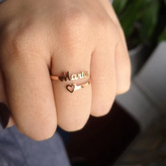 Stainless Steel Name Ring Personalized Digit Mother - 7