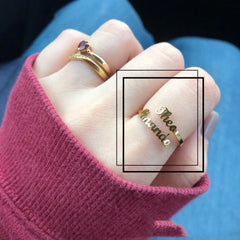 Stainless Steel Name Ring Personalized Digit Mother - 7