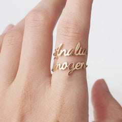 Stainless Steel Name Ring Personalized Digit Mother - 7