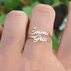 Stainless Steel Name Ring Personalized Digit Mother - 7
