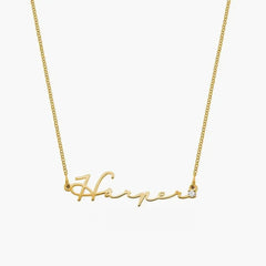 Stainless Steel Personalized Name Necklace - Gold - 7