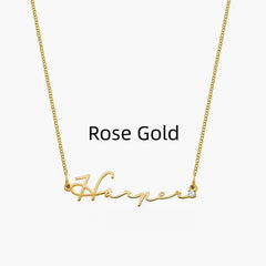 Stainless Steel Personalized Name Necklace - Rose Gold - 7