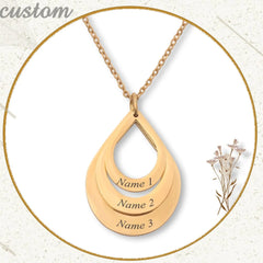 Stainless Steel Three Name Letter Custom Necklace - 7