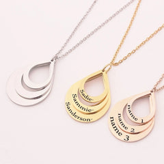 Stainless Steel Three Name Letter Custom Necklace - 7