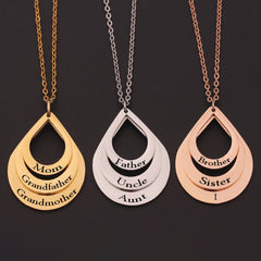 Stainless Steel Three Name Letter Necklace Tricolor - 7