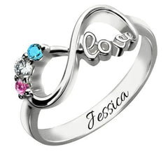 Sterling Silver Infinity Ring Jewelry Personalized Name Custom Ring - 7