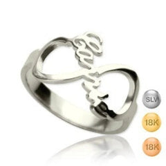 Sterling Silver Infinity Ring Jewelry Personalized Name Custom Ring - 7