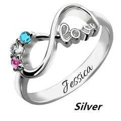 Sterling Silver Infinity Ring Jewelry Personalized Name Custom Ring - Silver size5 - 7