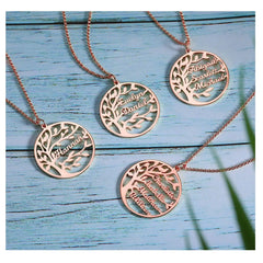 Sterling Silver Necklace Female Name Personalized Tree of Life Pendant Cross-border New Product Accessories - 7