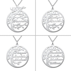 Sterling Silver Necklace Female Name Personalized Tree of Life Pendant Cross-border New Product Accessories - Platinum