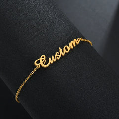 Summer Personalized Custom Name Anklets For Women Stainless Steel Cable Chain Gold Colour Sandy Beach Exquisite Jewelry