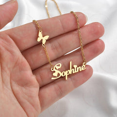 Titanium Steel Letter English Name Necklace - 7