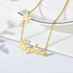 Titanium Steel Letter English Name Necklace - 7
