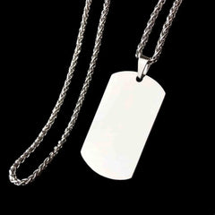 Titanium Steel Military Necklace Custom Photo Lettering - Keel chain single sided - 7