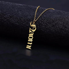 Vertical Name Necklace Ancient English Necklace Pendant Lock - 7