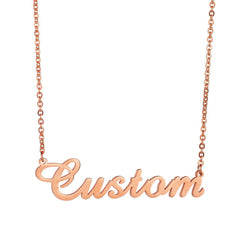 Women Jewelry Chain Pendant Necklace Stainless Steel 18k Gold Plated Name Plate - Name Necklace